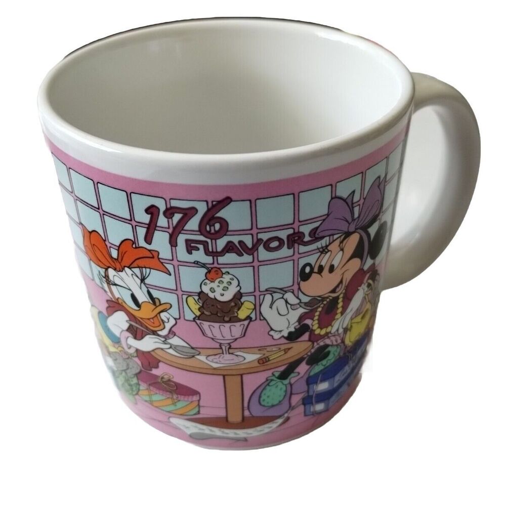Walt Disney Mug Born To Shop Minnie Mouse Daphne Duck Applause 1987 Ice Cream